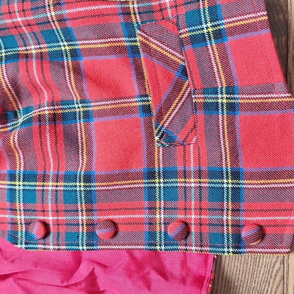 Red tartan vest 100% wool - Picture 2 of 4